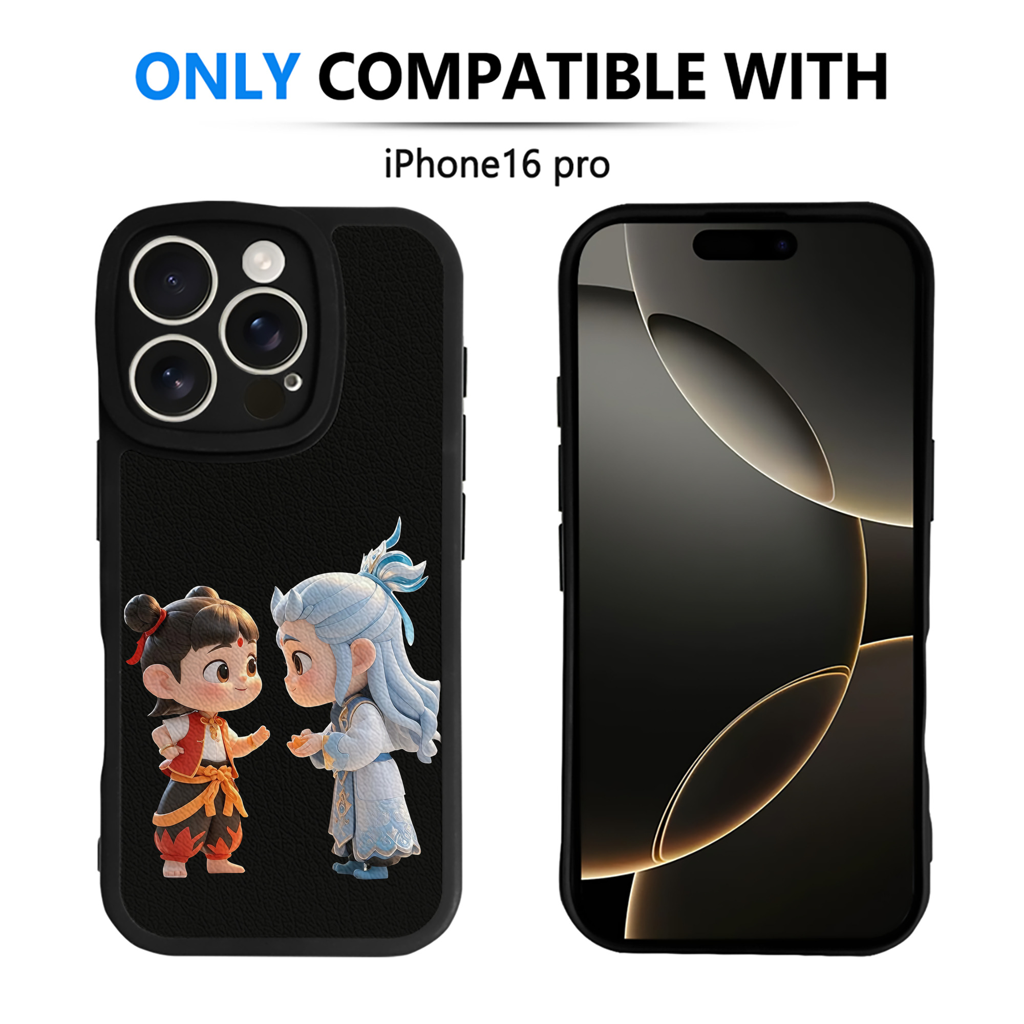 （画像用） Ne Zha 2 ナタ 魔童の大暴れ 【iPhone 16シリーズ対応】シリコンスマホケース（レザー調） 材質：シリコン